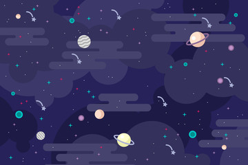 Galaxy background vector illustration © VectorMine