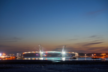 Fototapeta premium 백사장항의 대하랑 꽃게랑 다리 야경 