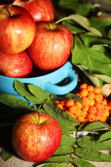 Apples and berries with autumn mood