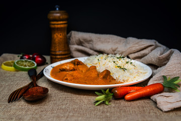 Handmade Indian curry chicken rice