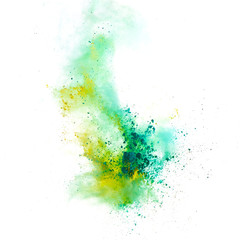 Colorful powders on white  background