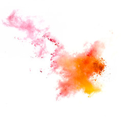 Colorful powders on white  background