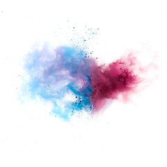 Colorful powders on white  background