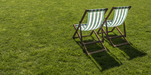 UK, England, London, Deck chairs