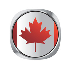 canada vector flag button isolated on white background