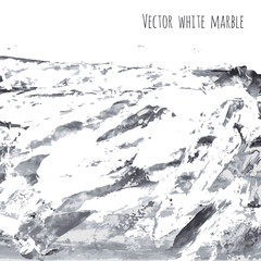 White, gray, black vector marble watercolor texture background. Abstract acrylic backdrop with stains, strokes, spots and ink waves. Natural stone wall for interior design.