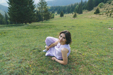 Woman Laying on Meadow