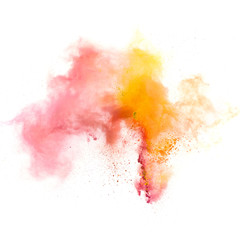 Colorful powders on white  background
