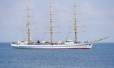 Fototapeta na wymiar old wooden sailing vessel