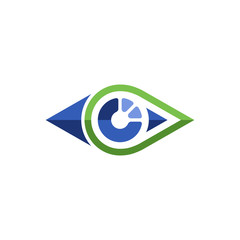 Creative geometric technical eye logo template. For medical centers and company. Modern surveillance technology. Vector illustration.