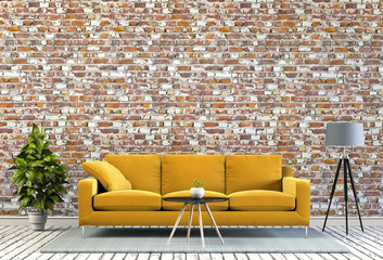 Living room interior in modern style, 3d render