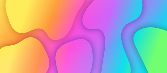 Minimal abstract design shapes fluid colorful gradients