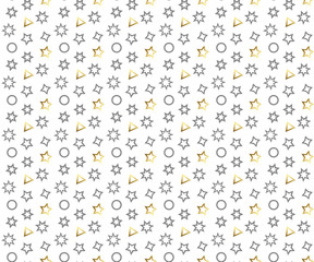 Art deco background with rings and gold stars