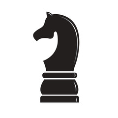 isolated silhouette chess knight piece vector drawing