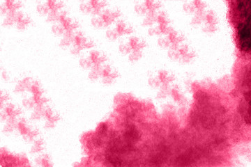 red powder explosion isolated on white background.