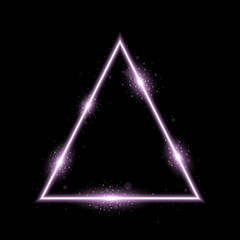 Triangle with lights and sparkles, purple color