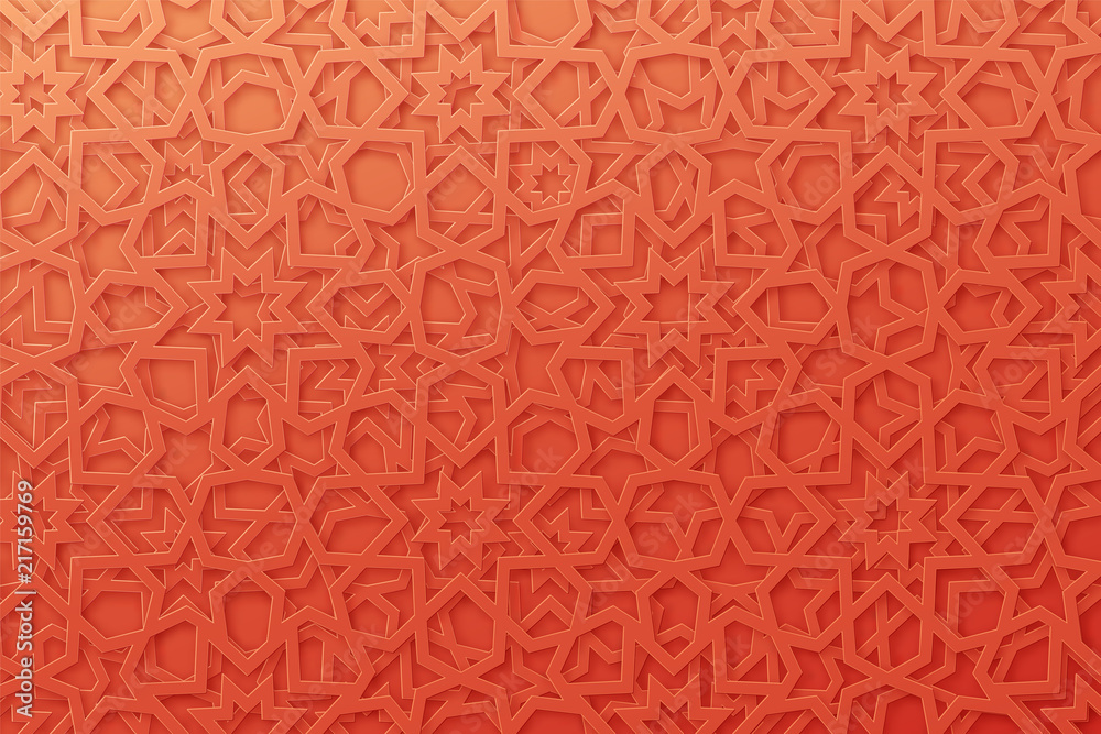 Wall mural arabic pattern background. islamic ornament vector. geometric 3d shape. texture arabian traditional 