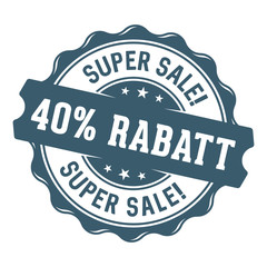 Super Sale! 40% Rabatt Siegel