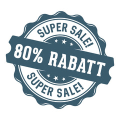 Super Sale! 80% Rabatt Siegel