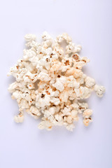  a bunch of popcorn on a gray background