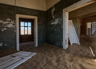 Sand has invaded and taken over these rooms in Kolmanskoppe