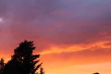 deep red sunset skies above rees