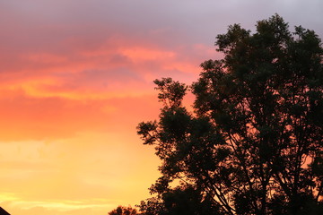 deep red sunset skies above rees