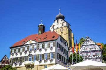 Herrenberg, Marktplatz und Stiftskirche 