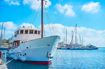 The saling yachts in port of Valletta, Malta