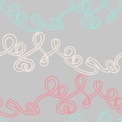 Seamless ribbon pattern. Doodle vector illustration.