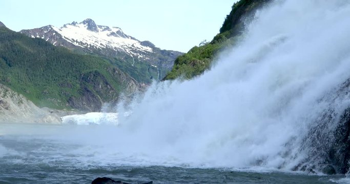 Mendenhall Glacier Falls, is a waterfall downstream of the Nugget Glacier, in the U.S. state of Alaska. The waterfall is fed by Nugget Creek.