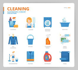 Cleaning icon set