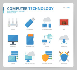 Computer network icon set