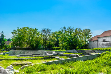 Garden Somodji Ludbreg landmark. / Scenic view at old archeology landmark in Ludbreg town, Somodji garden in Croatia, Europe.