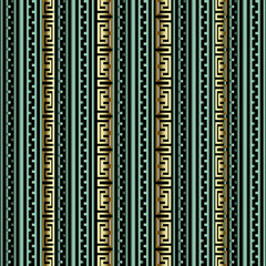 Striped greek 3d vector seamless pattern. Modern background.