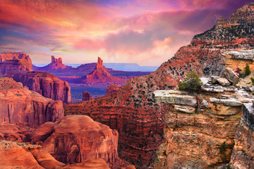 Coucher du soleil du Grand Canyon Arizona