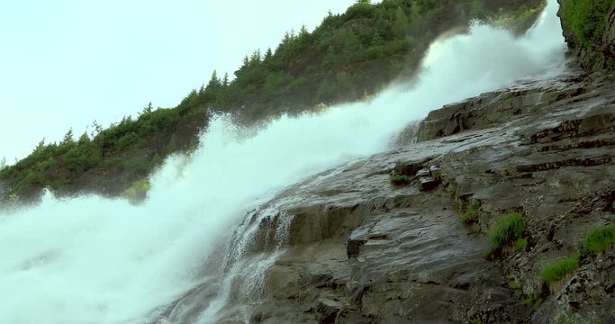 Mendenhall Glacier Falls, is a waterfall downstream of the Nugget Glacier, in the U.S. state of Alaska. The waterfall is fed by Nugget Creek.
