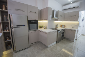 Modern kitchen in a luxury apartment