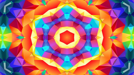 Abstract Colorful Symmetric Kaleidoscope - 217176784