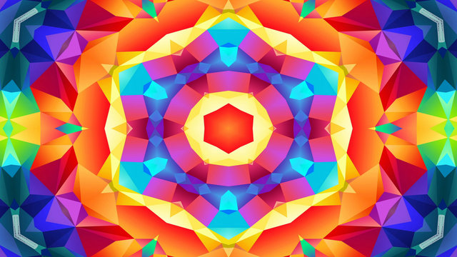 Abstract Colorful Symmetric Kaleidoscope