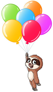 6 Stk Luftballons Be happy Faultier 