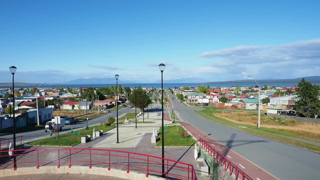 Puerto Natales, elevated view, Ultima Esperanza Province, Patagonia, Chile