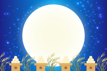 #Background #wallpaper #Vector #Illustration #design #Image #Japan #china #Asia #free_size #背景 #壁紙 #ベクター #イラスト #無料 #無料素材 #バックグラウンド #フリー素材 #和風素材 #日本 和風背景素材,お月見,十五夜,秋,満月,日本の伝統行事,すすき,月夜,中秋の名月,かぐや姫,竹取物語