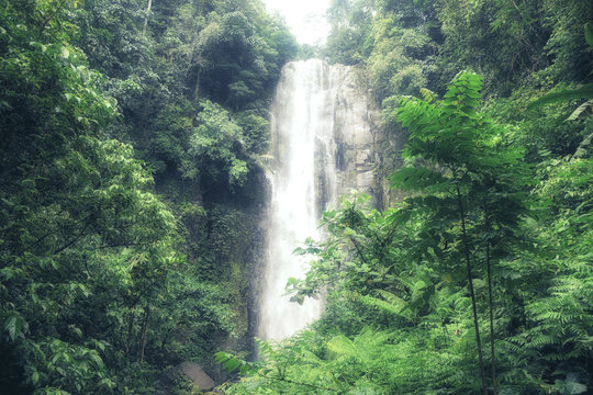 A Small and beautifull Tomohon Selatan waterfall in Sulawesi, Manado, Indonesia