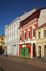 Lannova street in Ceske Budejovice. Czech Republic