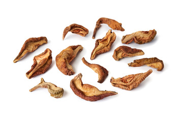Dried pear, apple isolated on white background