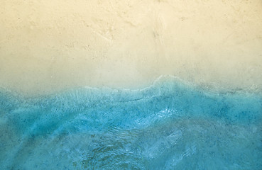 Fototapeta na wymiar horizon background yellow sea beach sand and blue sea surf