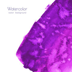 Violet, purple, lilac grunge marble vector watercolor dry brush strokes texture hand paint on white background. Abstract acrylic backdrop with stains, splashes. Oil frame with place for text or logo.