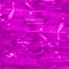 Magenta, pink, rose marble watercolor vector texture background with dry brush stains, strokes, spots isolated on white. Abstract frame, place for text or logo. Acrylic hand painted gradient backdrop.