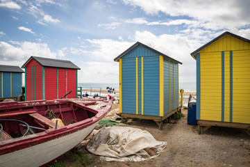 Fishing boats and beach huts